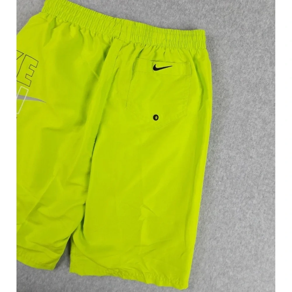 Nike Swim Boys Size Large‎ Swimming Trunks Shorts Green Logo Bathing Suit NEW